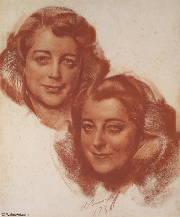 Portrait Of Hoffman Twins — Alexander Evgenievich Yakovlev