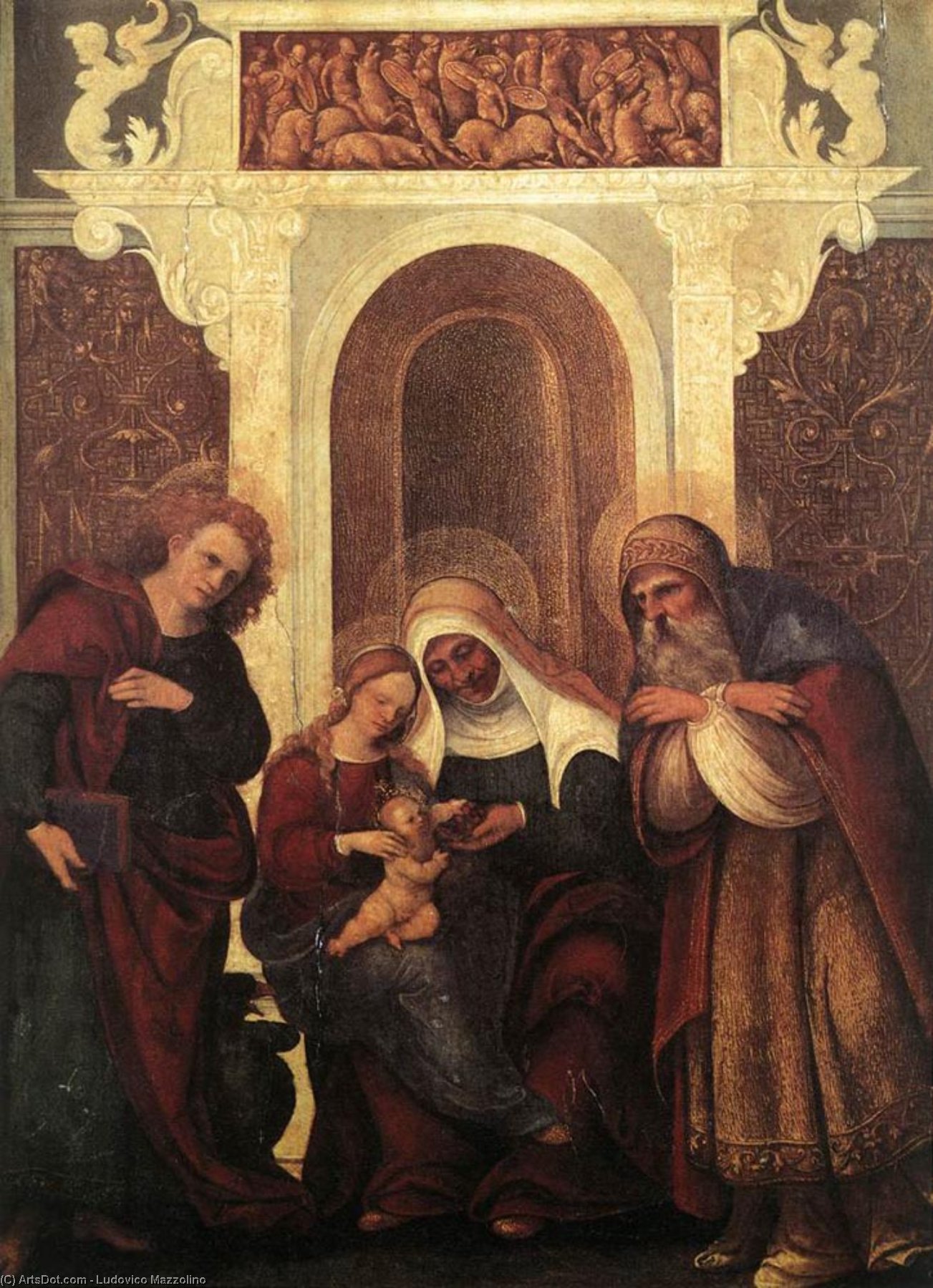 Madonna And Child With Saints — Lodovico Mazzolino