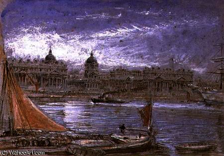 View Of Greenwich From The Thames — アルバート・グッドウィン