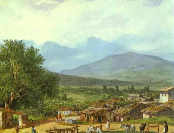 Dorf Von San Rocco In Der Nähe Der Stadt Korfu — Karl Pavlovich Bryullov