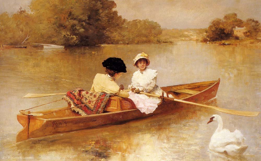 Heilbut Ferdinand Boating On The Scene — Ferdinand Heilbuth