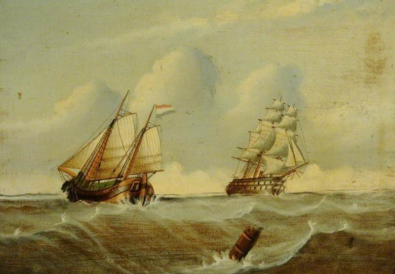 Dutch Buss And Man Of War — James H Wheldon
