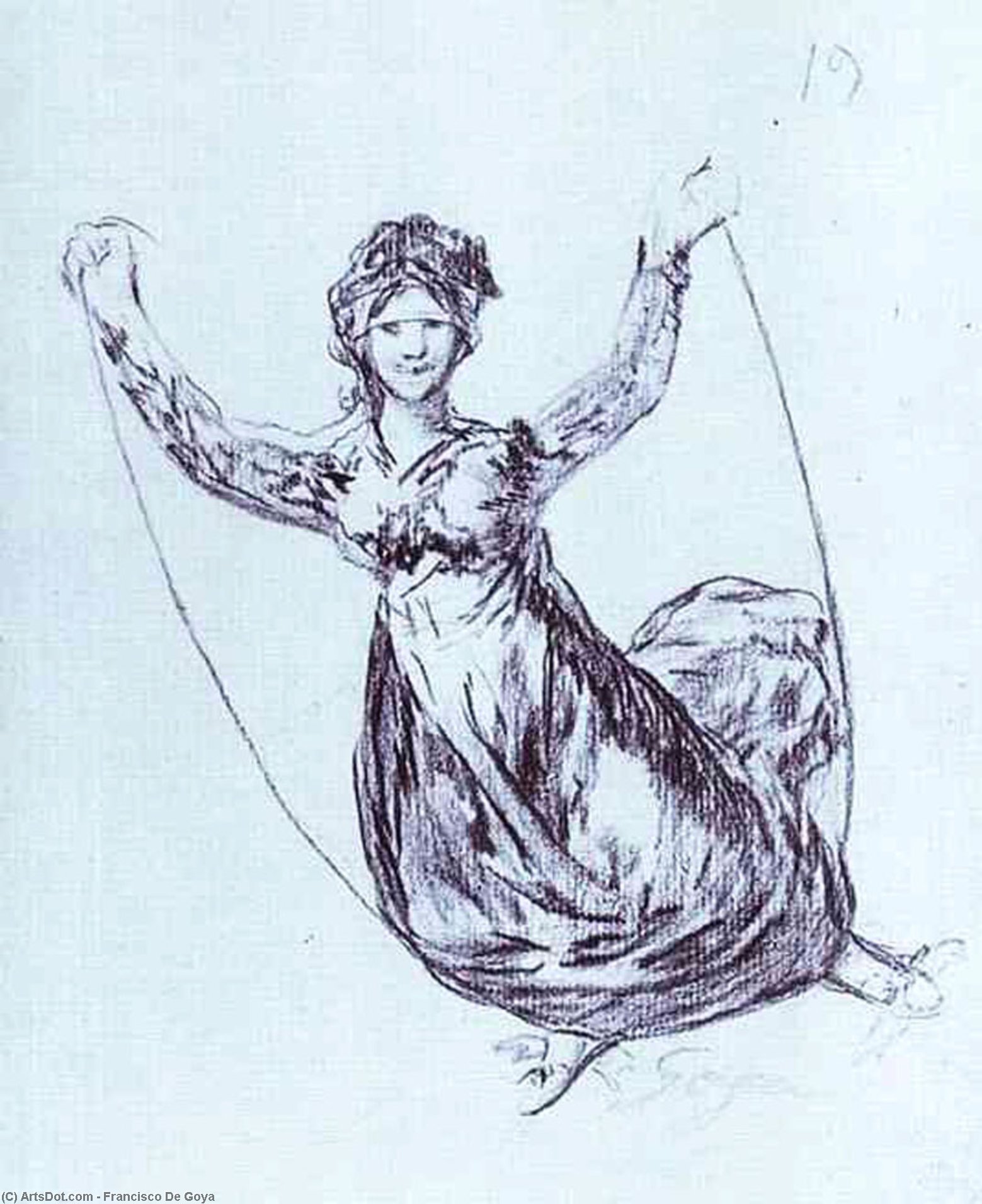 Young Witch Flying With A Rope — Francisco José De Goya Y Lucientes