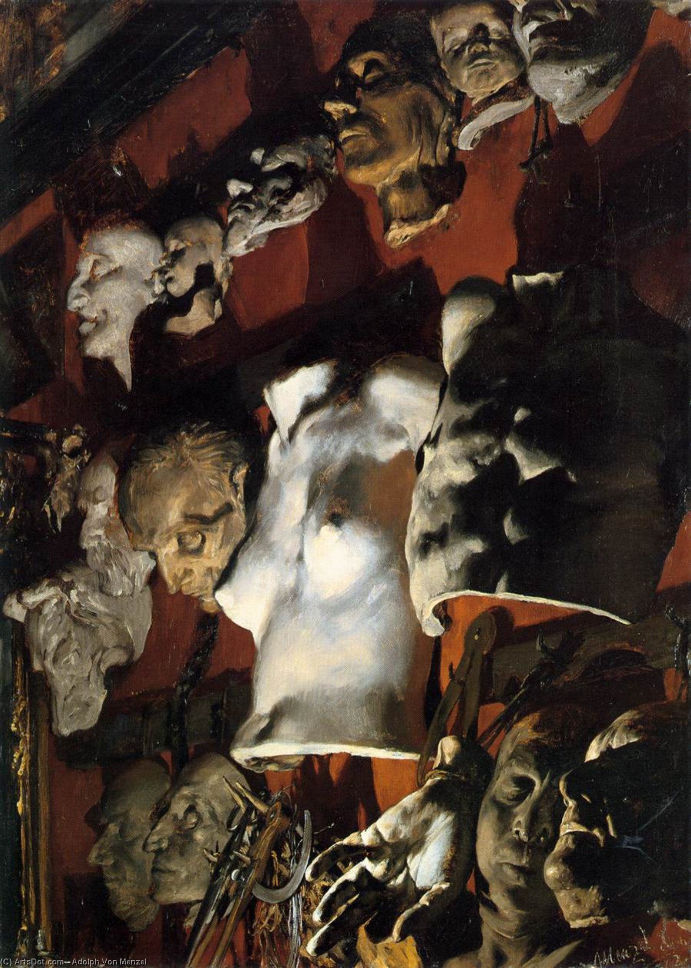 The Studio Wall — Адольф Мenzel