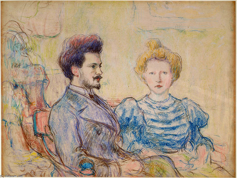 Portrait Of Julien Leclercq And His Wife Fanny — Claude Emile Schuffenecker