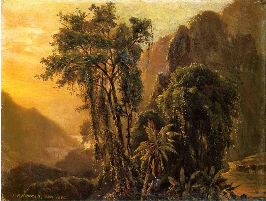 A Glimpse Of The Caribbean Sea From The Jamaica Mountains — John Frederick Kensett