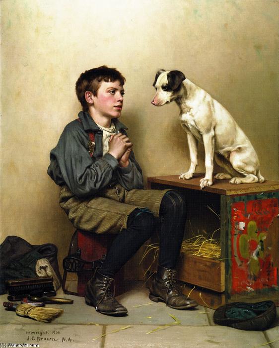 Shoeshine Boy With Dog — John George Brown