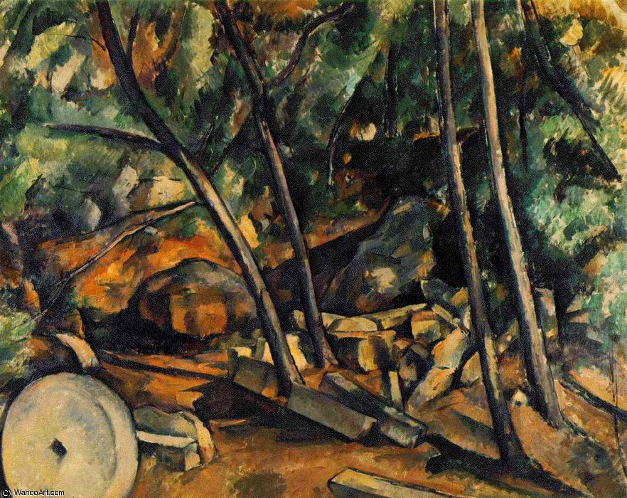 Woods With Millstone,1898-1900, Coll.mrs Carroll S.t — Paul Cézanne
