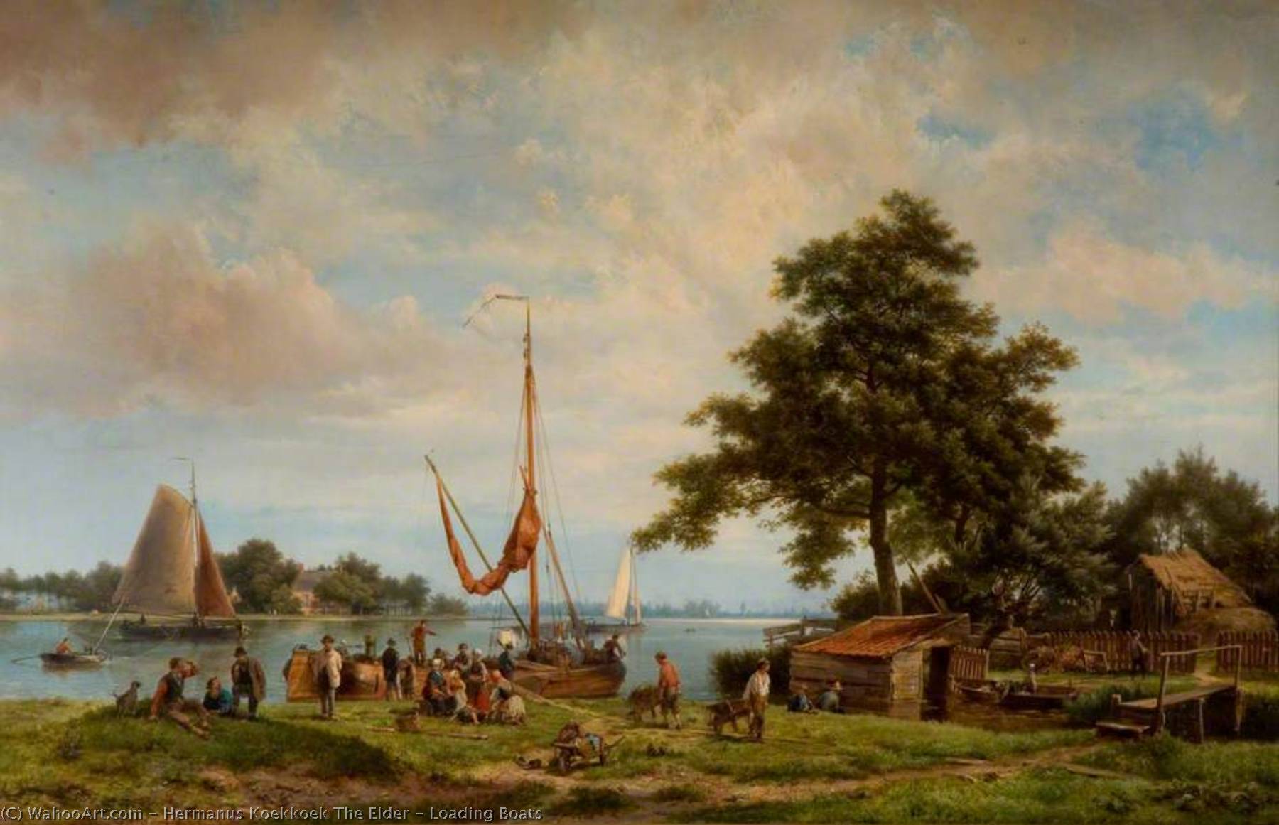 Loading Boats — Hermanus Koekkoek (the Elder)
