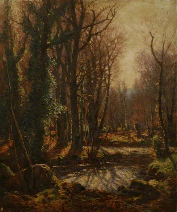 Autumnal Woodland Scene — John Noble Barlow