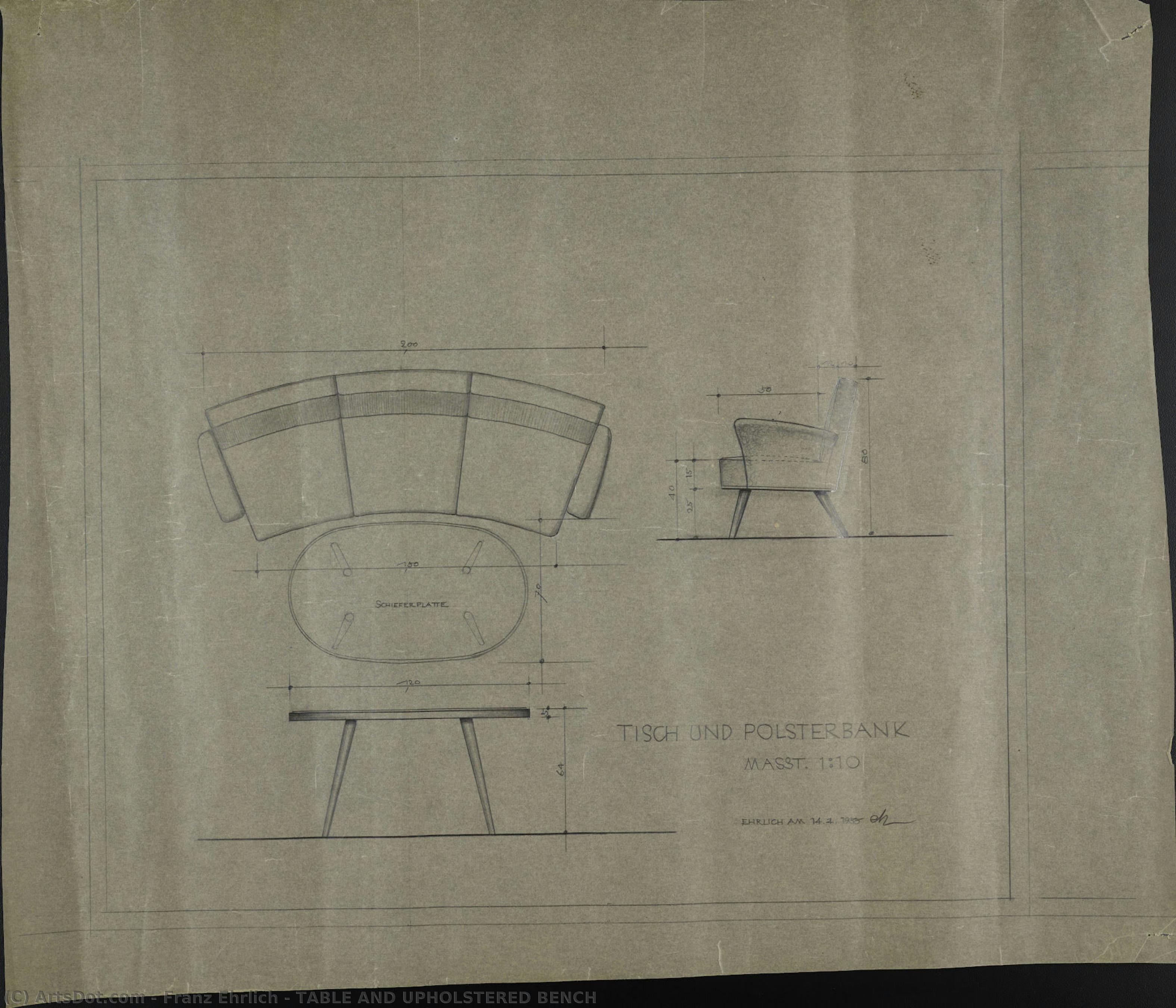 Table And Upholstered Bench — Франц Эрлих