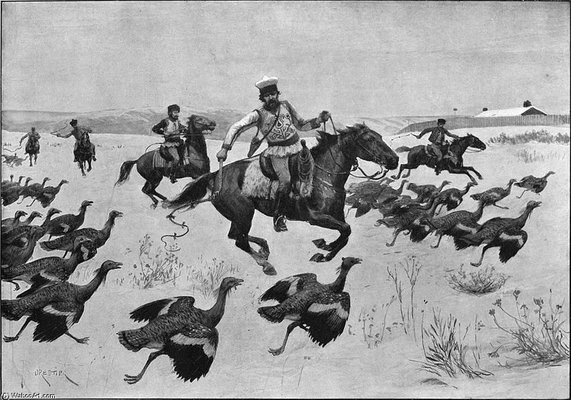 Frozen-winged Bustards At The Mercy Of The Roumanian Peasants — Amédée Forestier