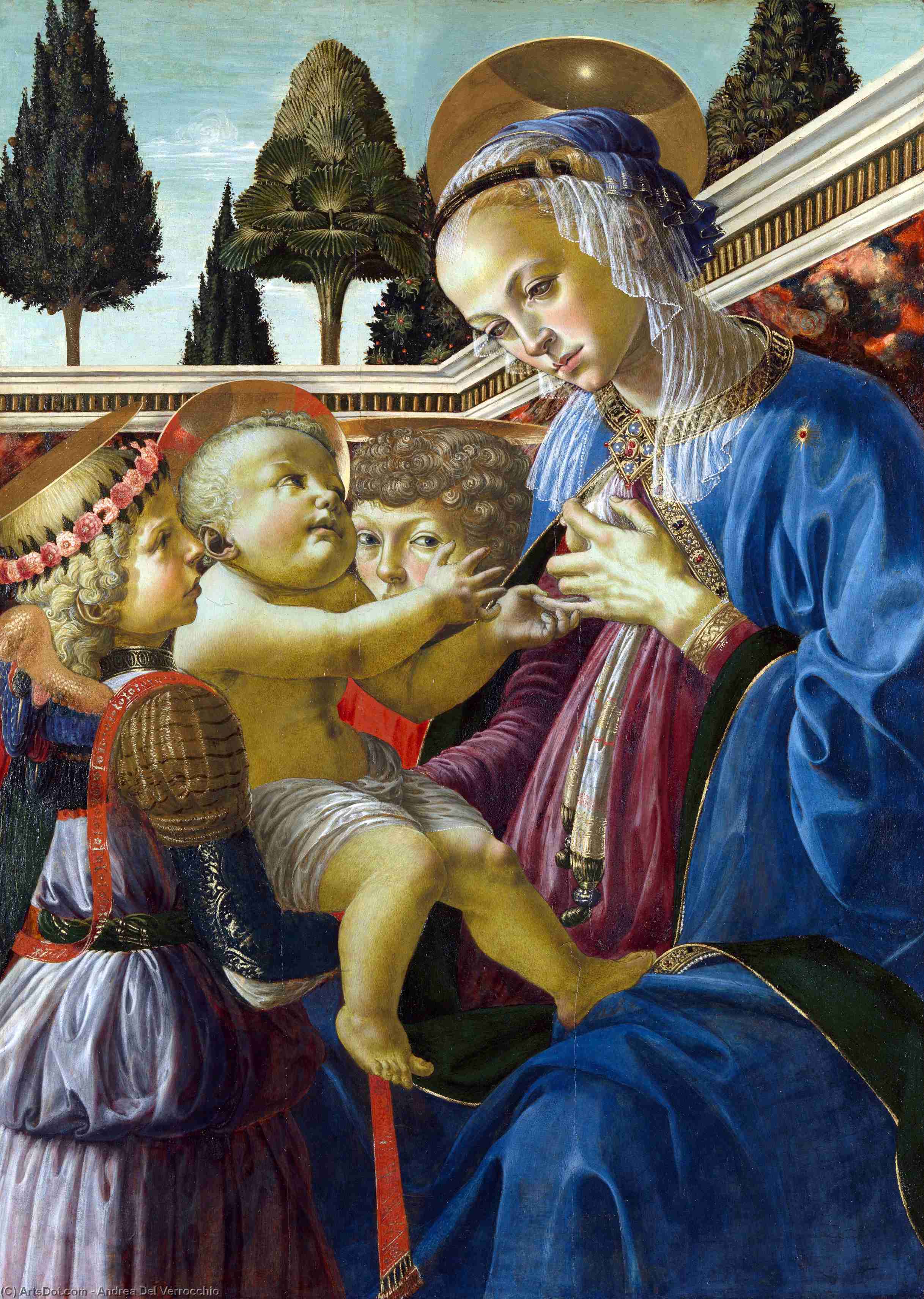 The Virgin And Child With Two Angels — Andrea Del Verrocchio