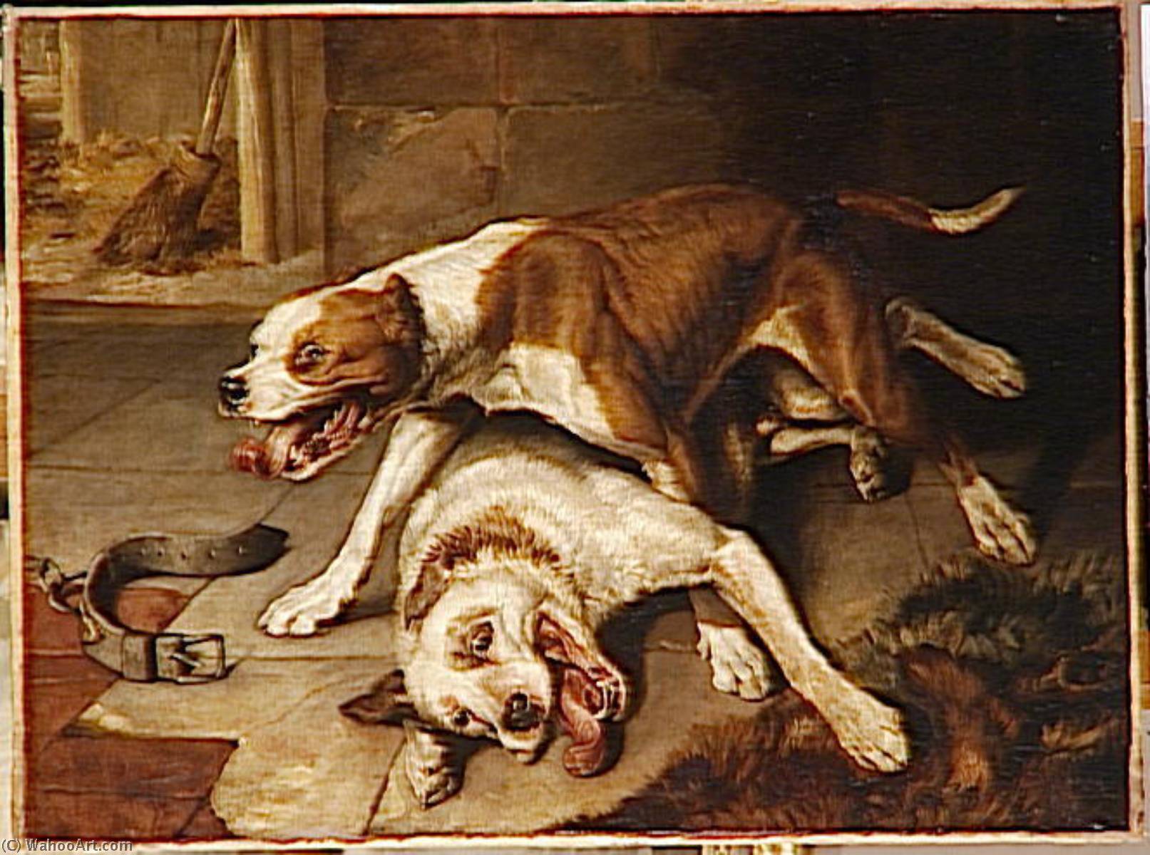 Chiens Se Battant , Reprenant Souffle — Edvin Henri Lendsijer