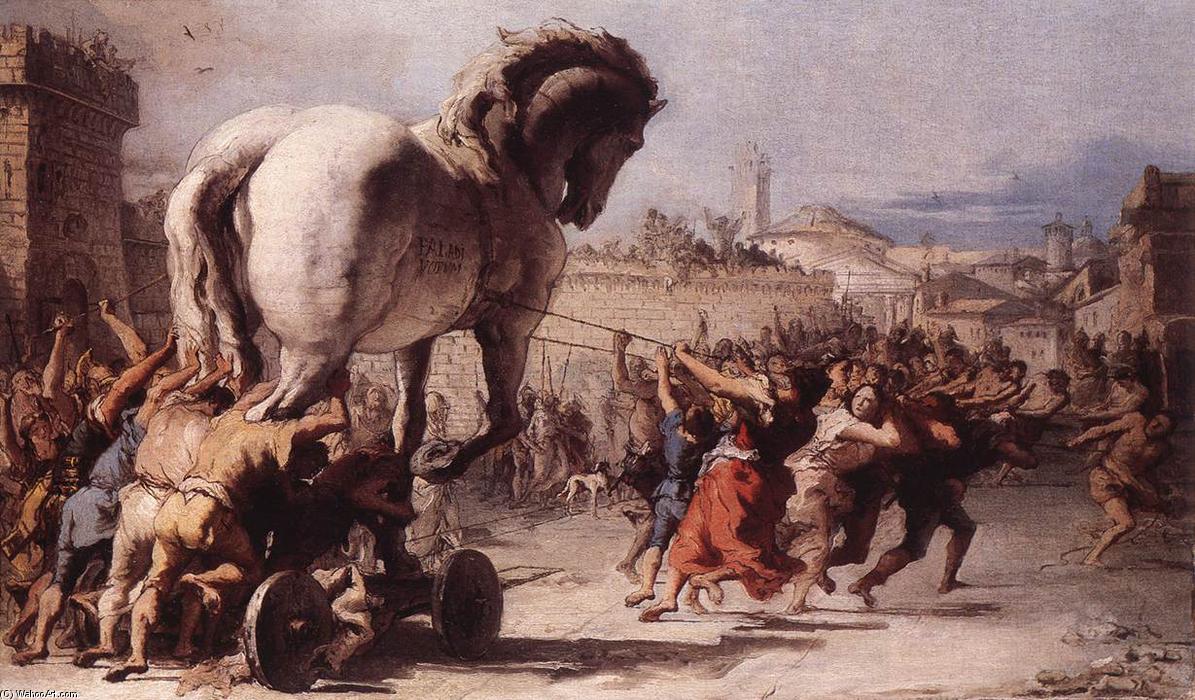 The Procession Of The Trojan Horse In Troy — Giovanni Domenico Tiepolo