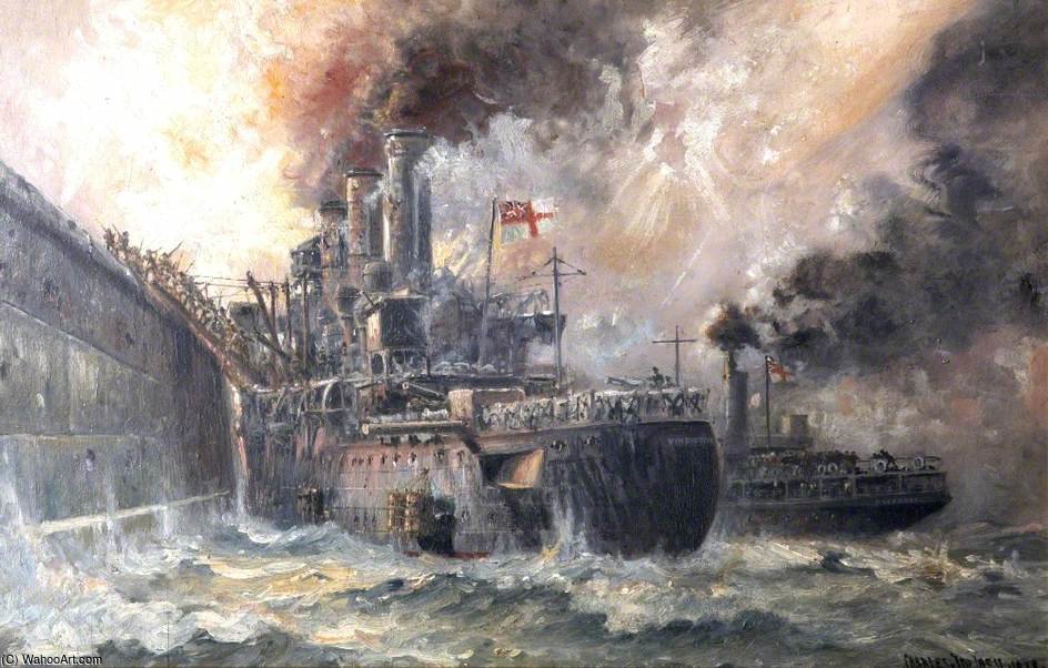 Hms 'vindictive' Storming Zeebrugge Mole — Чарльз Джон Де Лакли