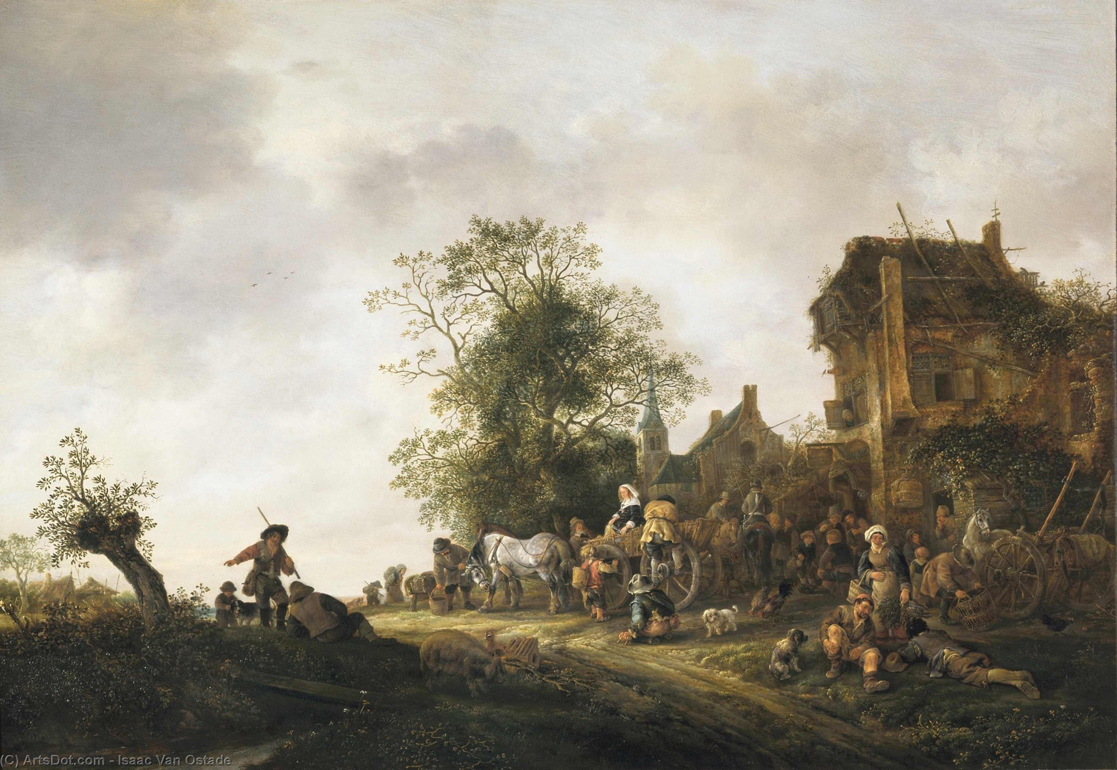 Travellers Outside An Inn — Isaac Van Ostade