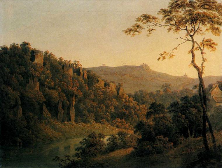 View In Matlock Dale, Looking South To Black Rock Escarpment — Joseph Wright Of Derby