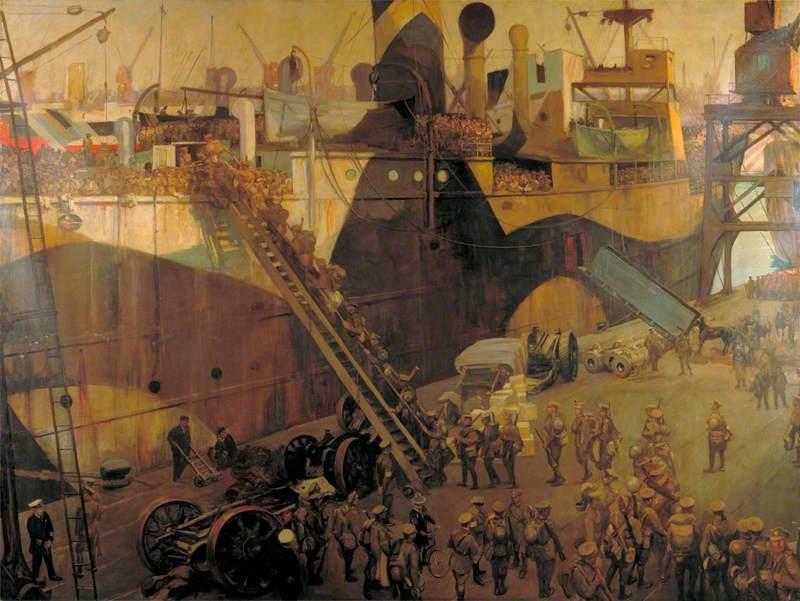 Troops Embarking At Southampton For The Western Front — Sir John Lavery