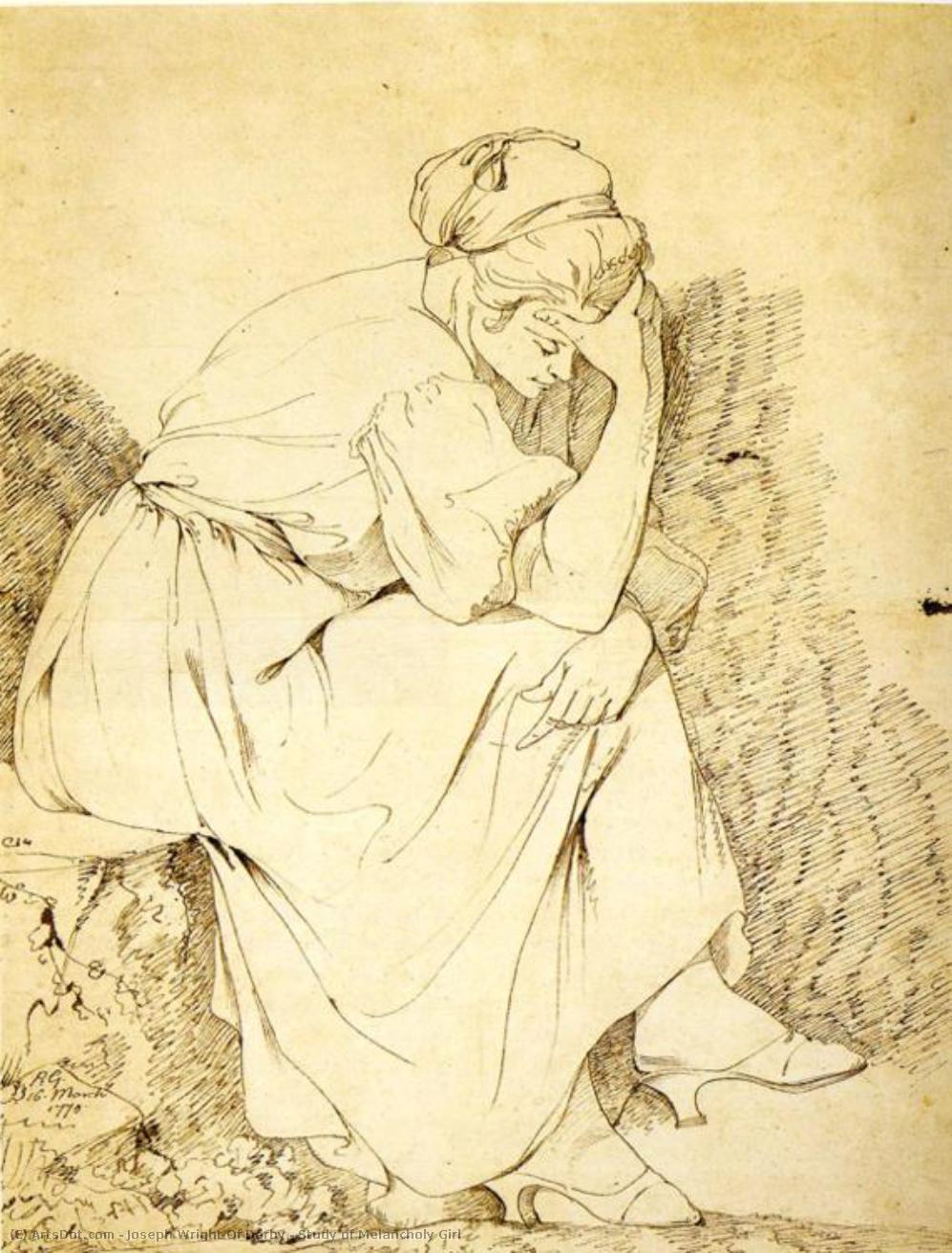 Study Of Melancholy Girl — Џозеф Рајт Од Дербија