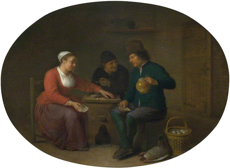 A Woman Playing Cards With Two Peasants — Hendrik Martensz Sorgh