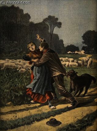 Shepherdess Defended By Her Dog — Анри Мейер
