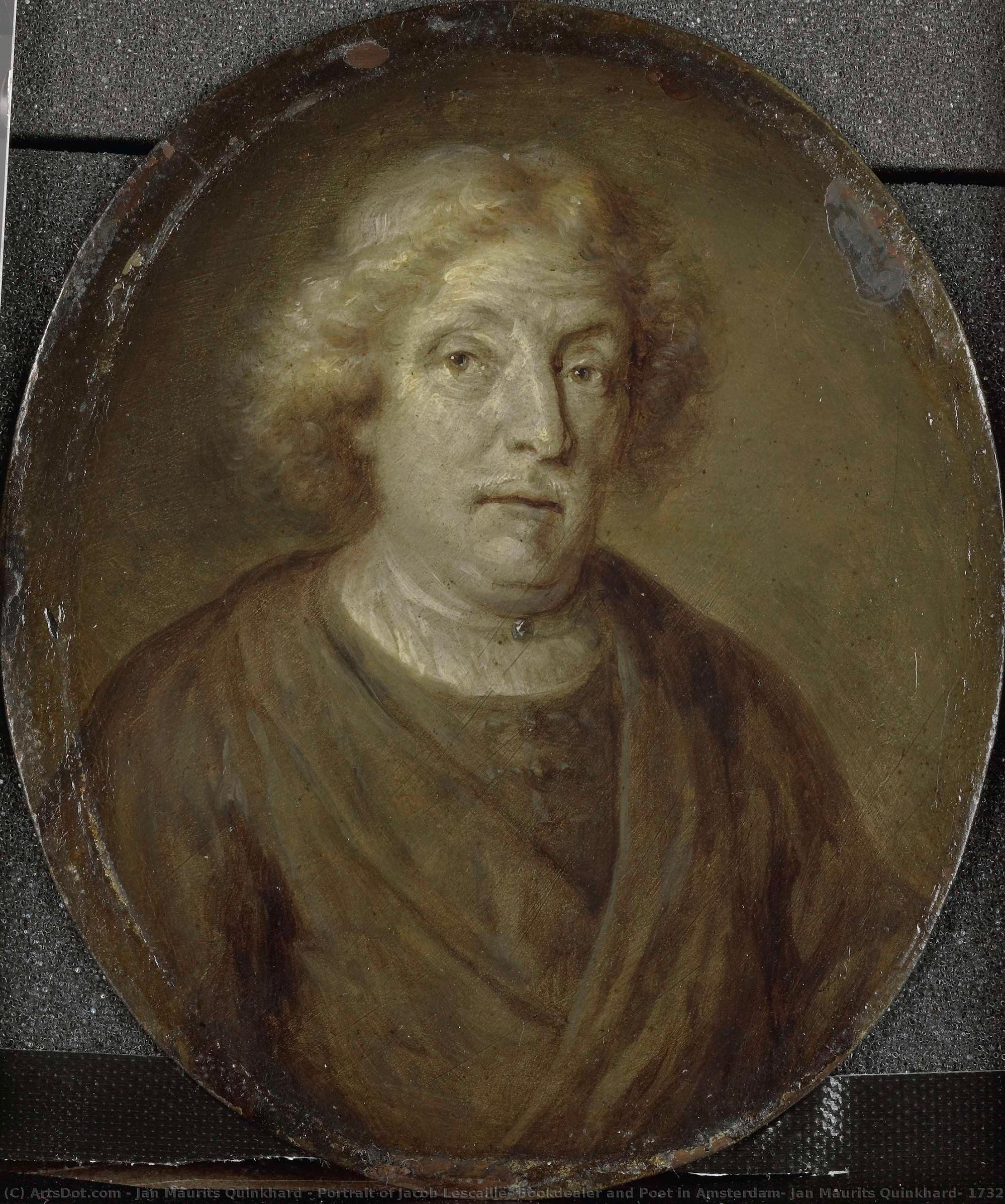 Portrait Of Jacob Lescailje, Bookdealer And Poet In Amsterdam, Jan Maurits Quinkhard, 1732 - 1771 — Jan Maurits Quinkhard
