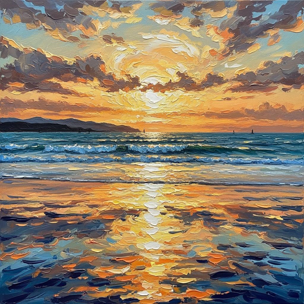Ethereal Radiance: A Singular Vision Of Golden Light And Swirling Oceanic Tides — Christian Noiret