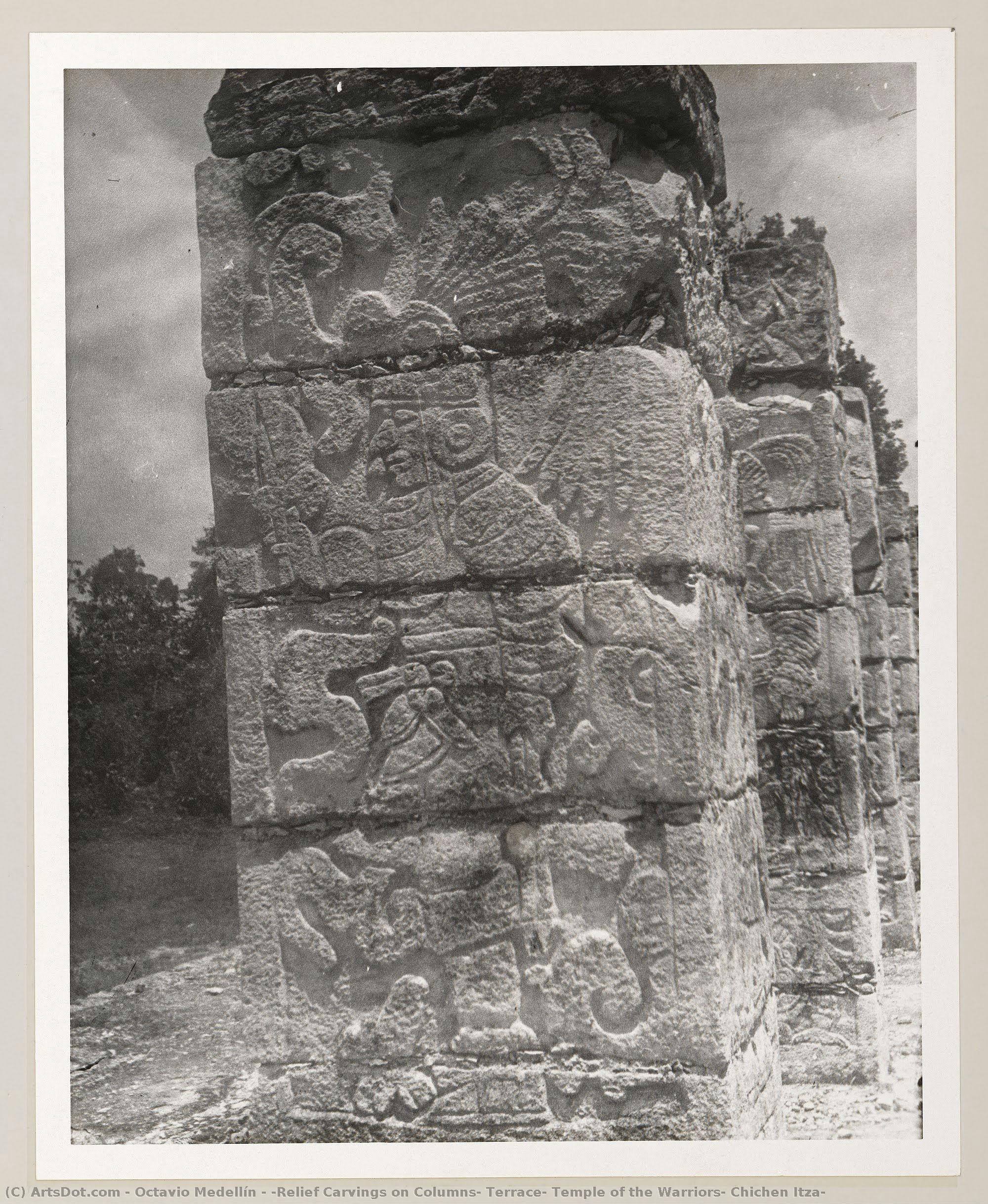 [relief Carvings On Columns, Terrace, Temple Of The Warriors, Chichen Itza] — Octavio Medellín