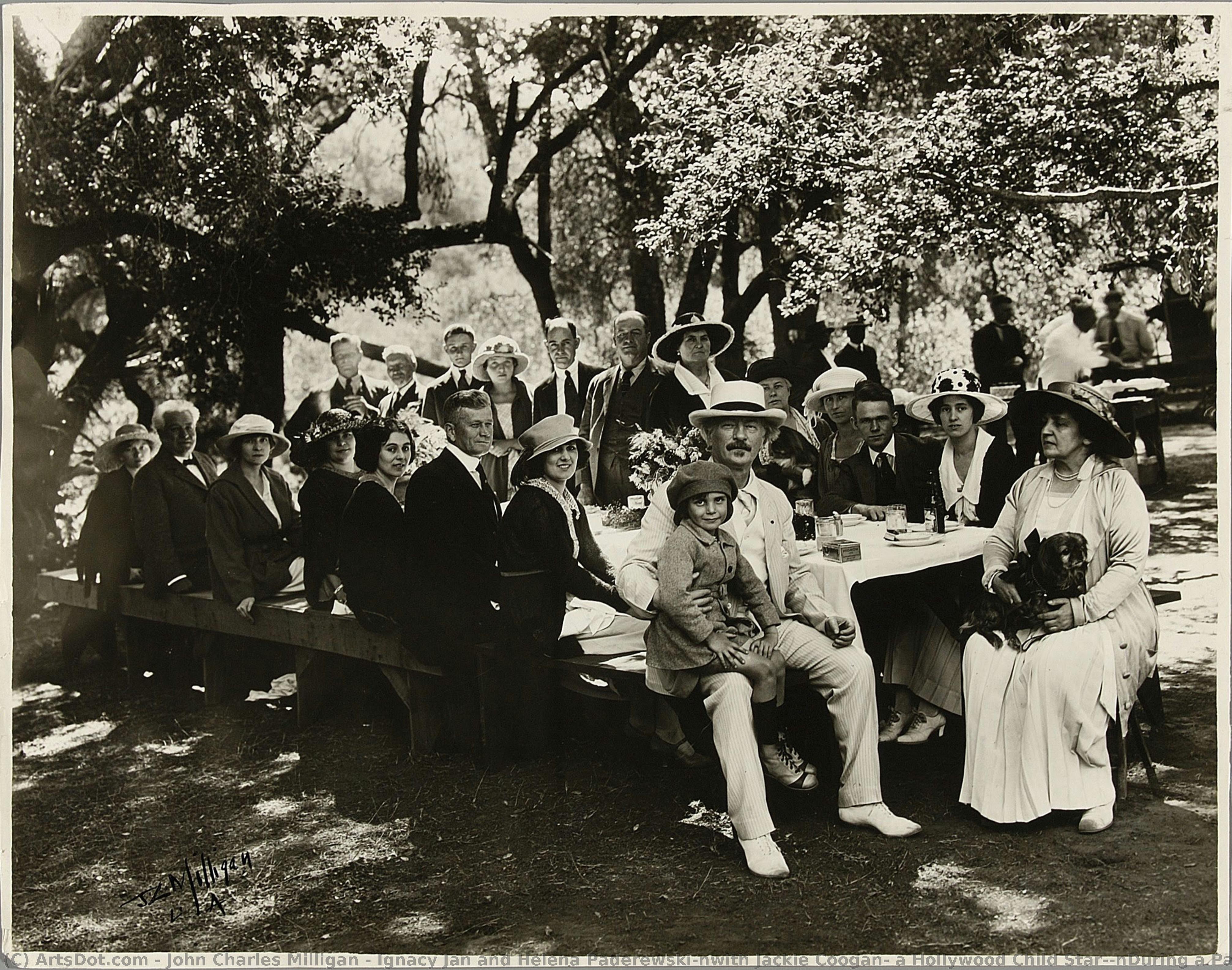 Ignacy Jan And Helena Paderewski\nwith Jackie Coogan, A Hollywood Child Star,\nduring A Party At The Ranch In Paso Robles,\ncalifornia — John Charles Milligan