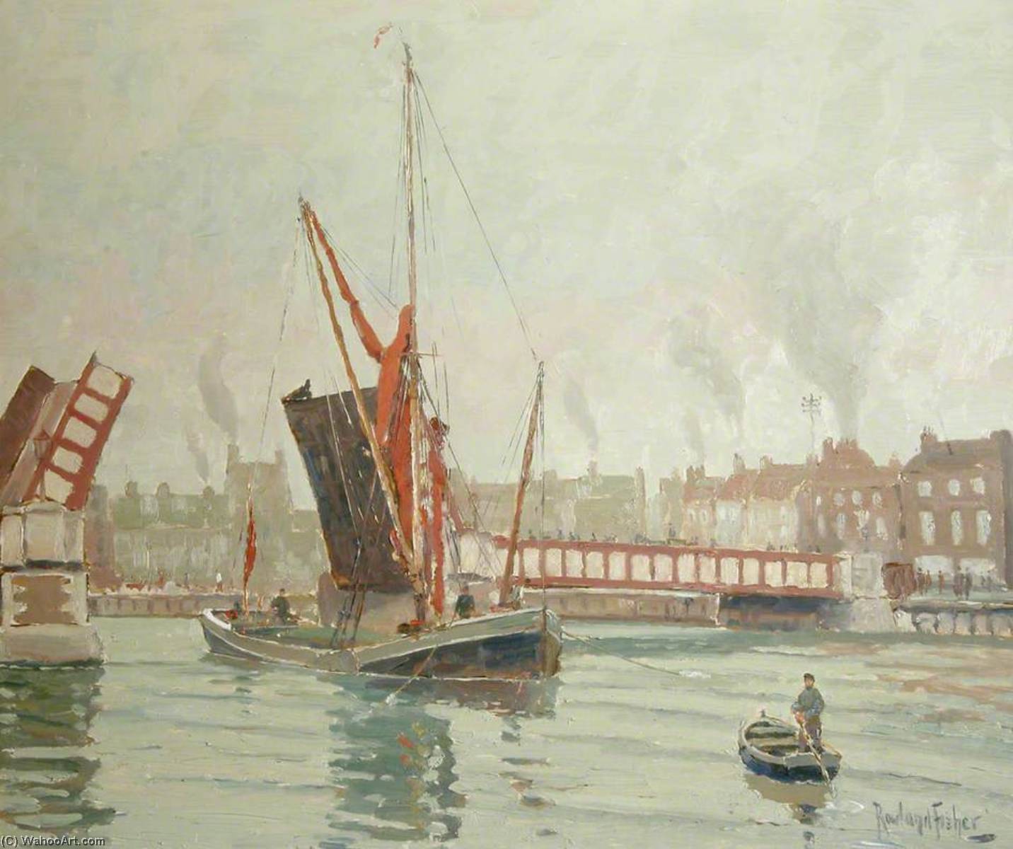 Sailing Barge Passing Through Haven Bridge — Rowland Fisher