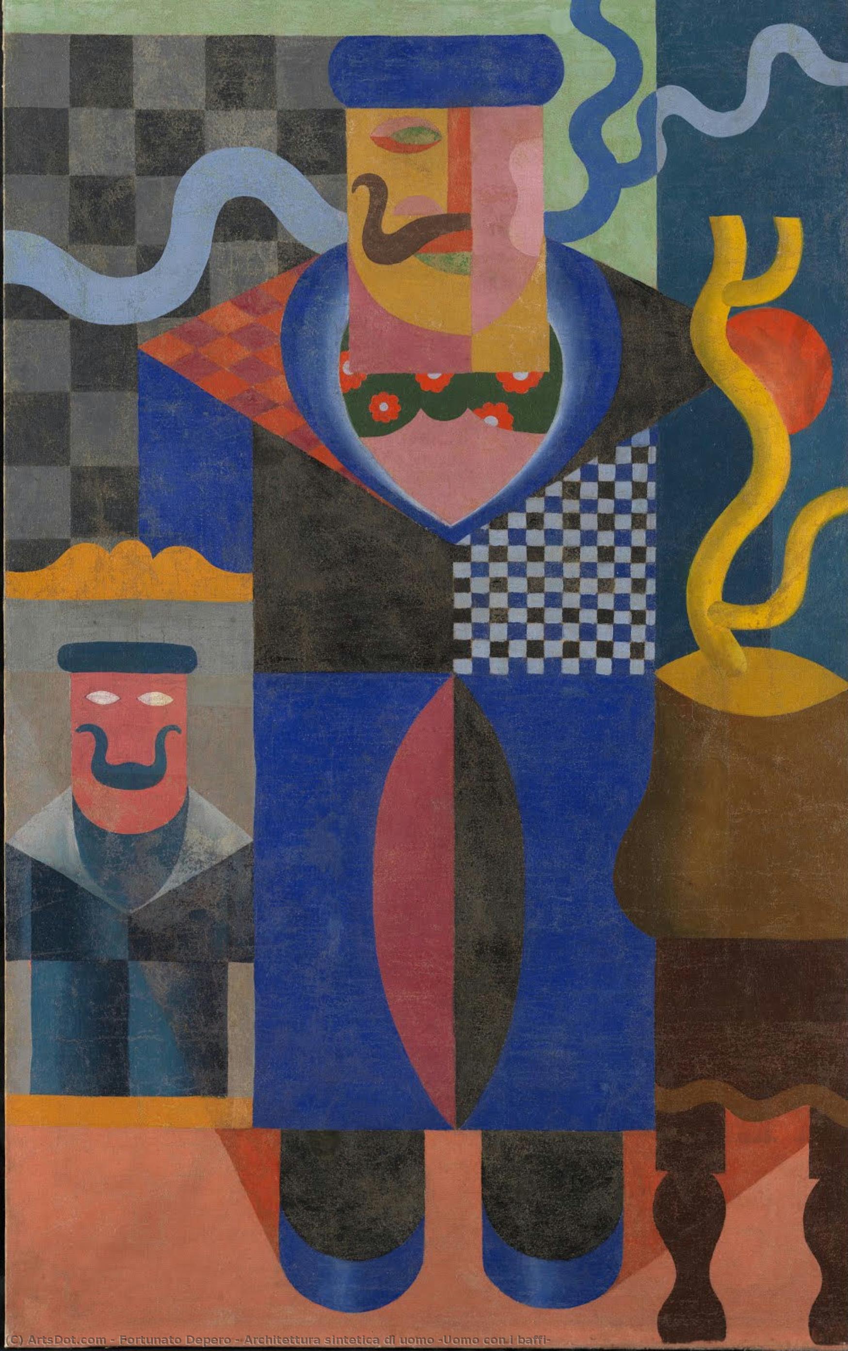 Architettura Sintetica Di Uomo (uomo Con I Baffi) — Fortunato Depero