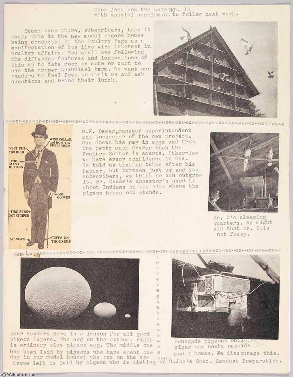 Goop Joe's Poultry Page No. 13 With Special Supplement To Follow Next Week — Joseph Cornell