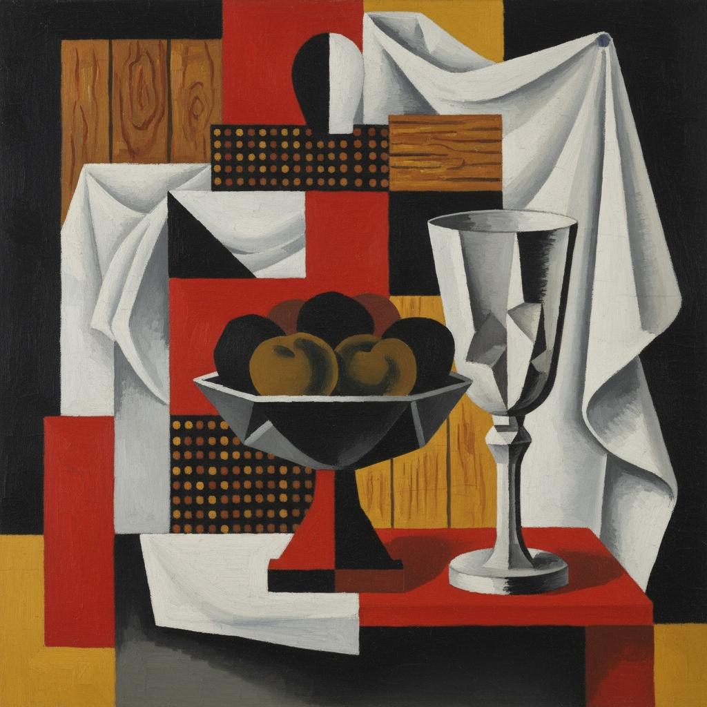 Geometric Resonance: A Symphony In Ochre And Crimson — Marc Duvallier