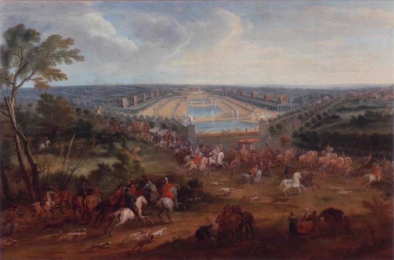 Départ De Chasse Du Château De Marly Louis Xiv Et Sa Cour Devant La Grande Pièce D'eau De Marly — Martin Pierre Denis (martin Le Jeune)