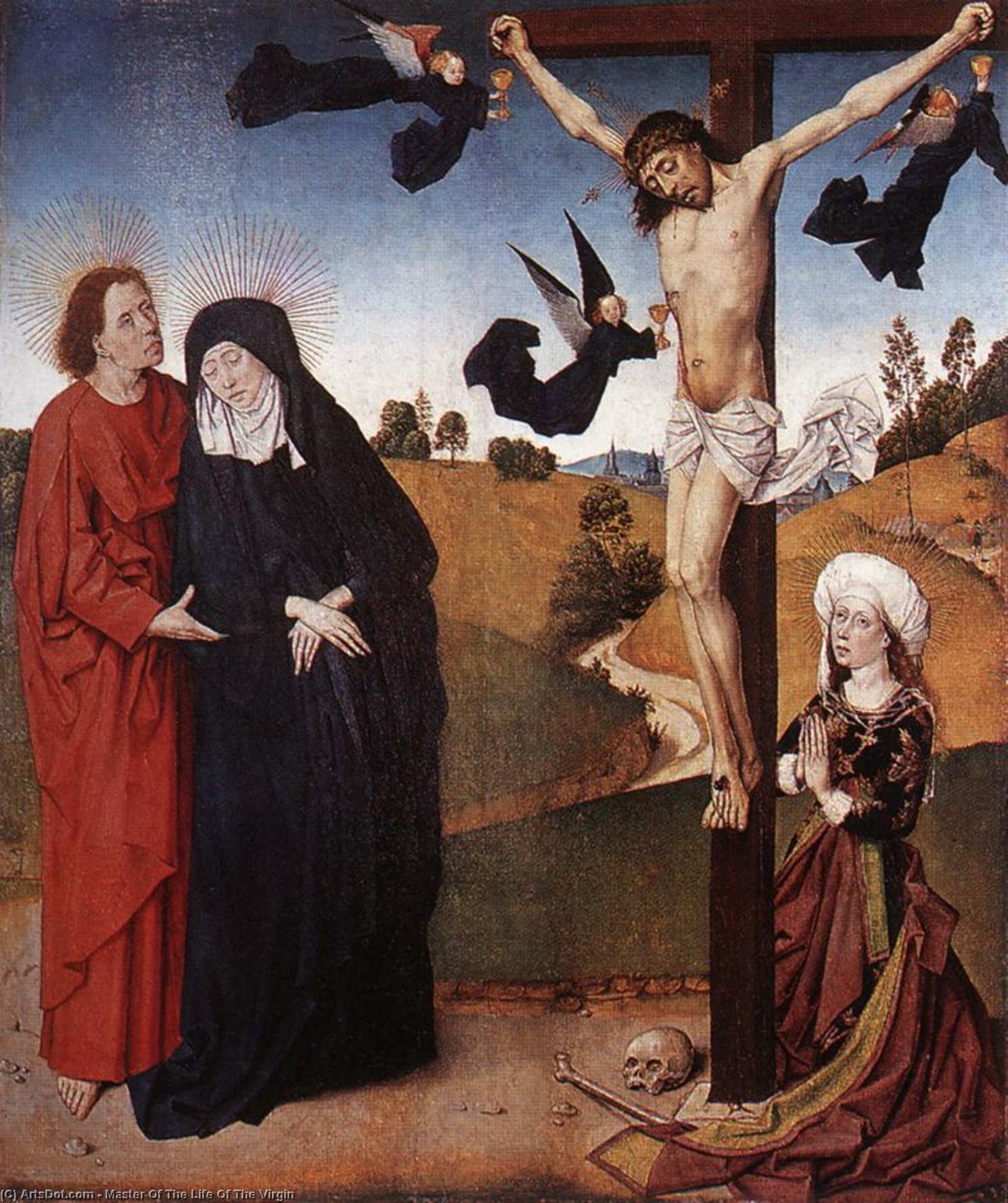 Christ On The Cross With Mary, John And Mary Magdalene — Master Of The Life Of The Virgin