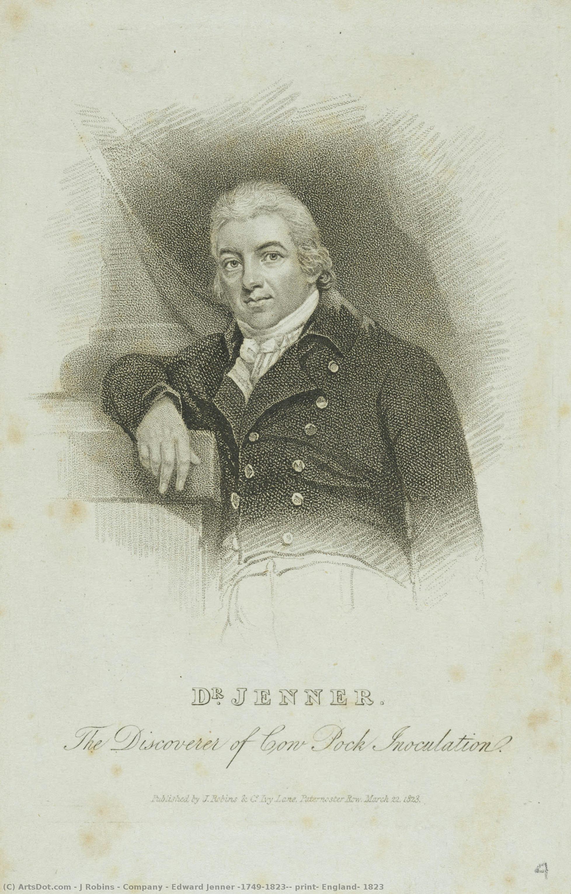 Edward Jenner (1749-1823), Print, England, 1823 — J Robins & Company