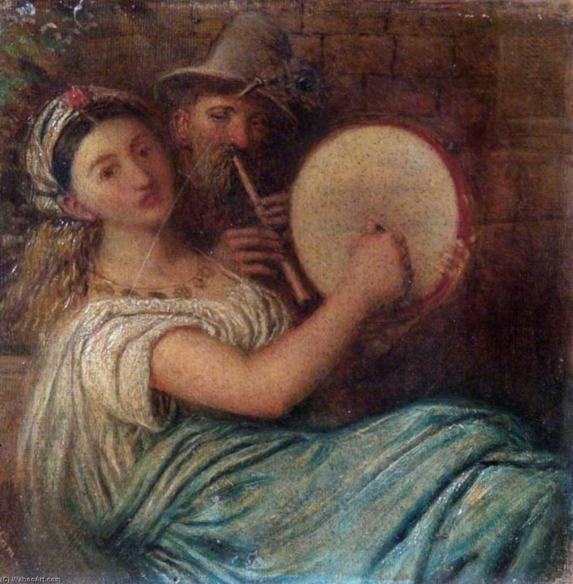 Woman With A Tambourine (irene With A Tambourine) — James Smetham