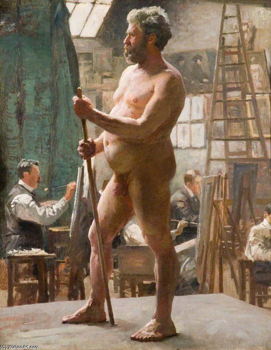 Study Of A Male Nude In Julian's Atelier — Sir Alfred James Munnings