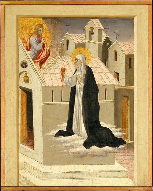 Saint Catherine Of Siena Exchanging Her Heart With Christ — Giovanni Di Paolo Di Grazia