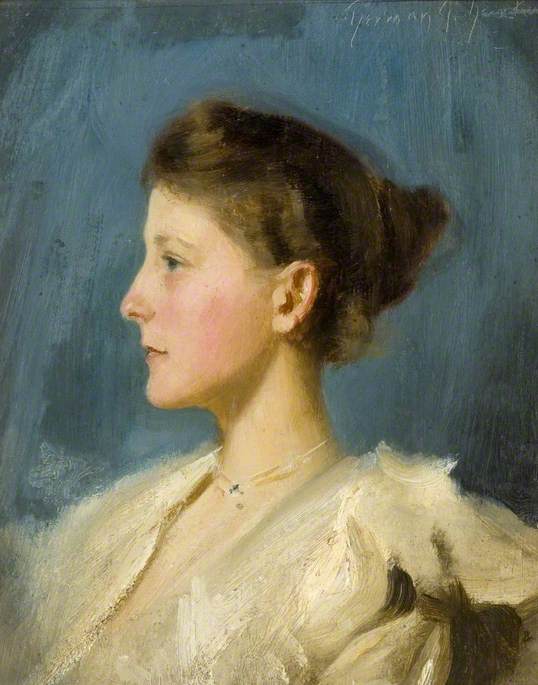 Portrait Sketch Of A Young Woman — Herman Herkomer