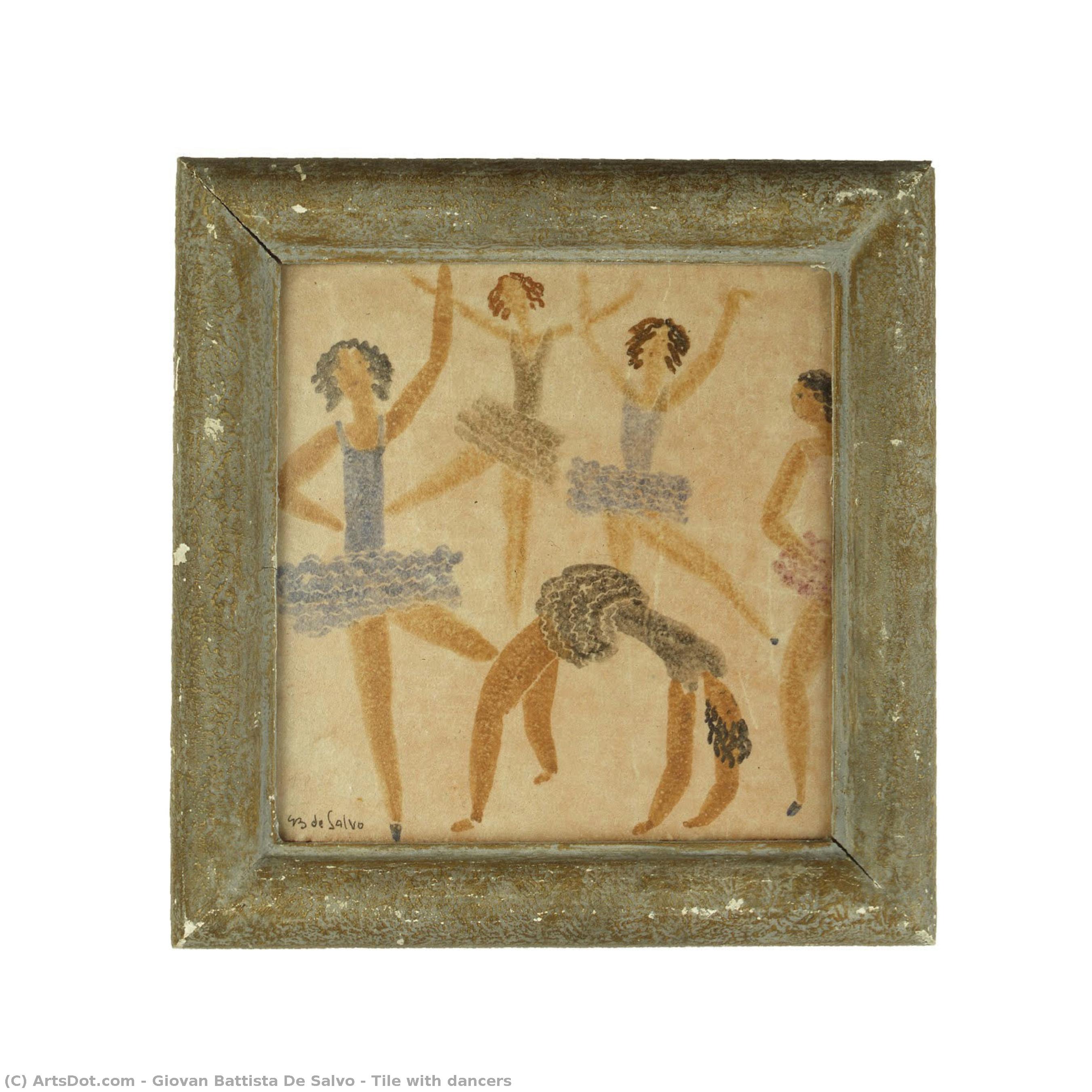 Tile With Dancers — Giovan Battista De Salvo