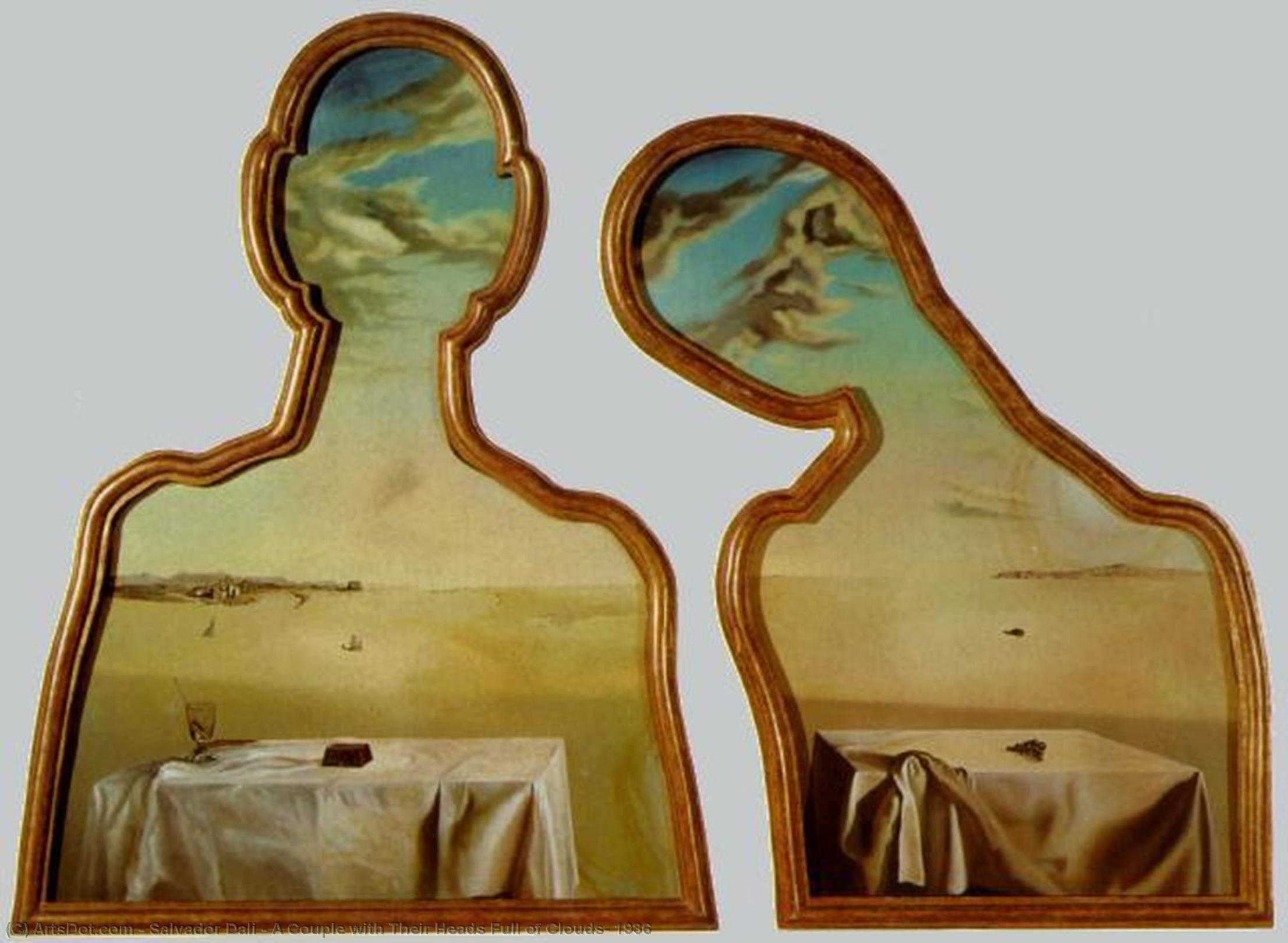 Ein Paar Mit Ihren Köpfen Voller Wolken, 1936 — Salvador Dalí