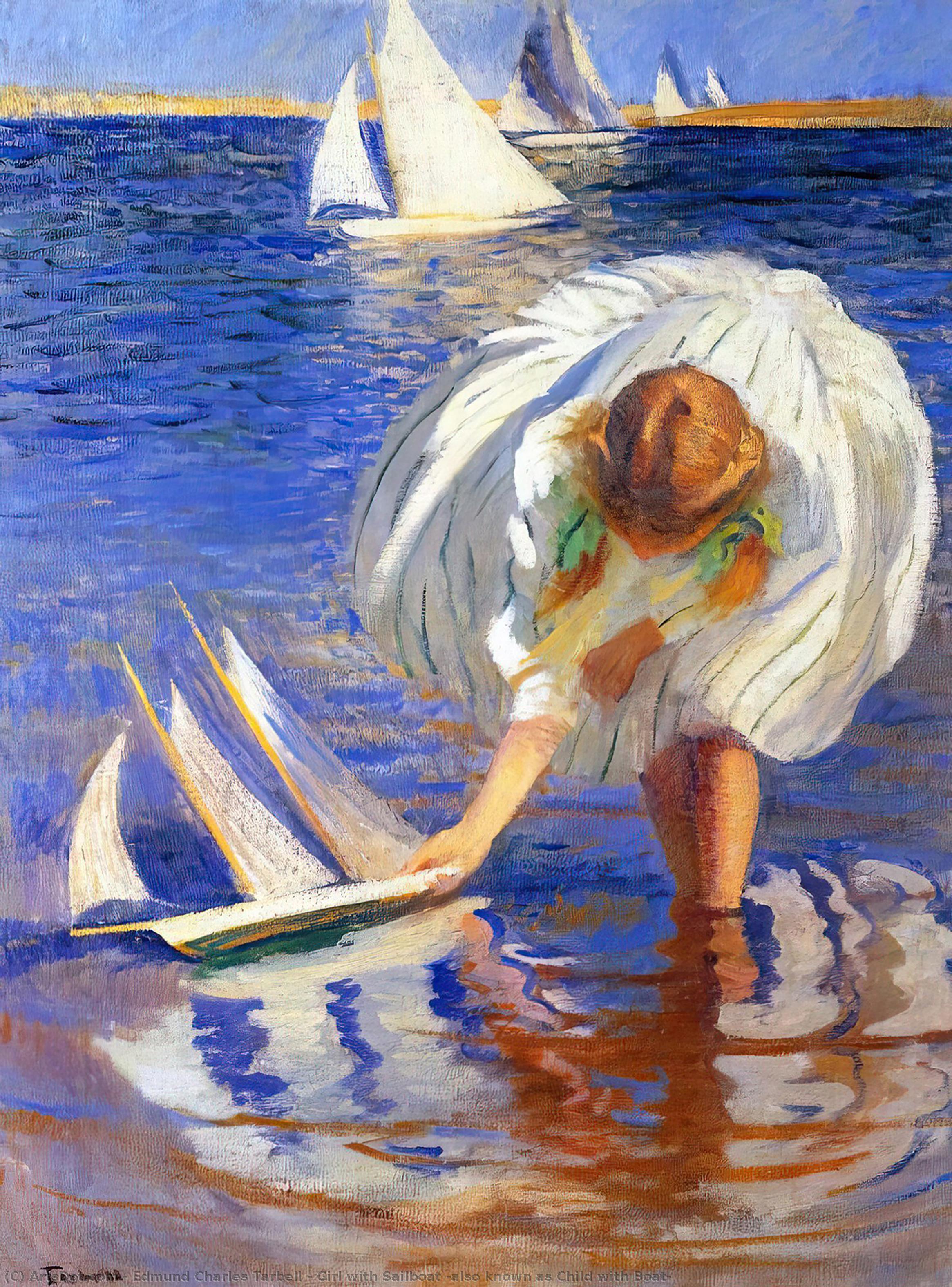 Girl With Sailboat (also Known As Child With Boat) — Edmund Charles Tarbell