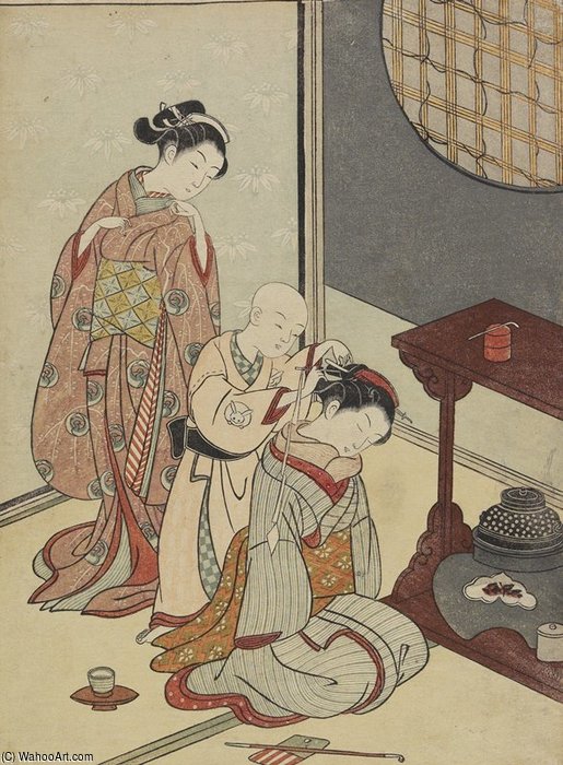 Night Rain On The Tea Stand — Suzuki Harunobu