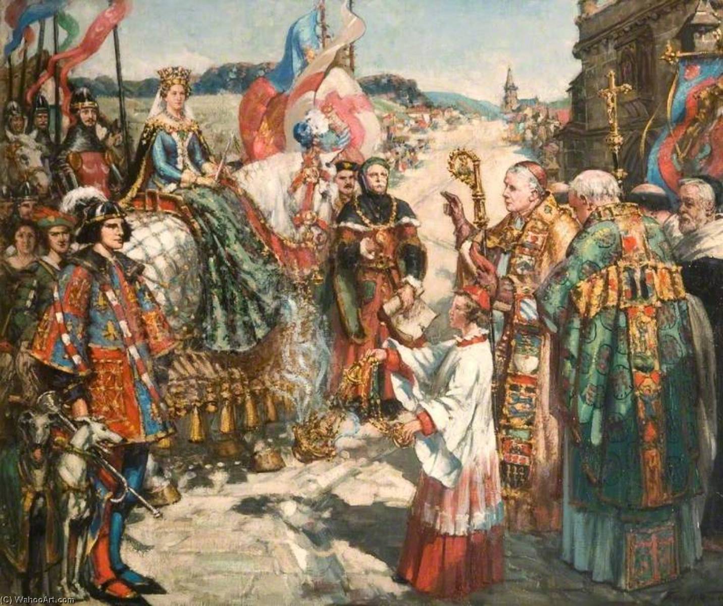 The Entry Into Bridport, Dorset, Of Joan Of Navarre, Second Wife Of Henry Iv, January 1403 — Francis Henry Newbery