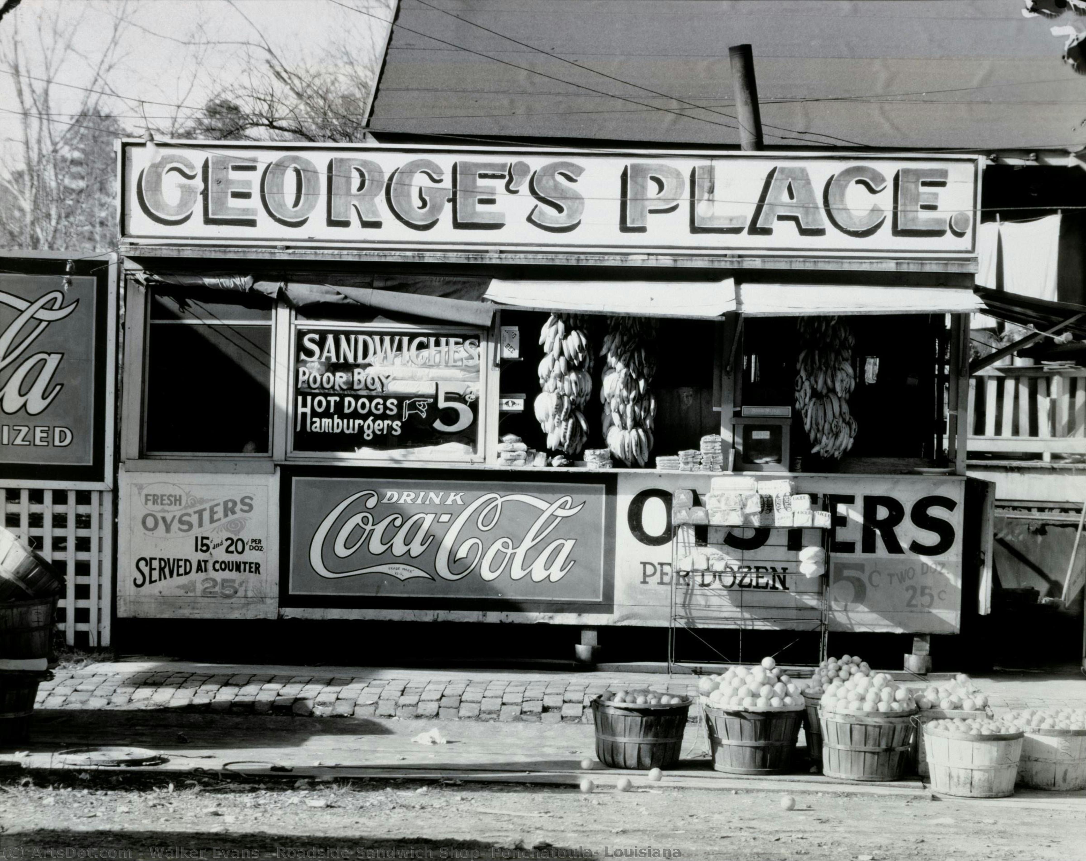 Roadside Sandwich Shop, Ponchatoula, Louisiana — Волкер Эванс