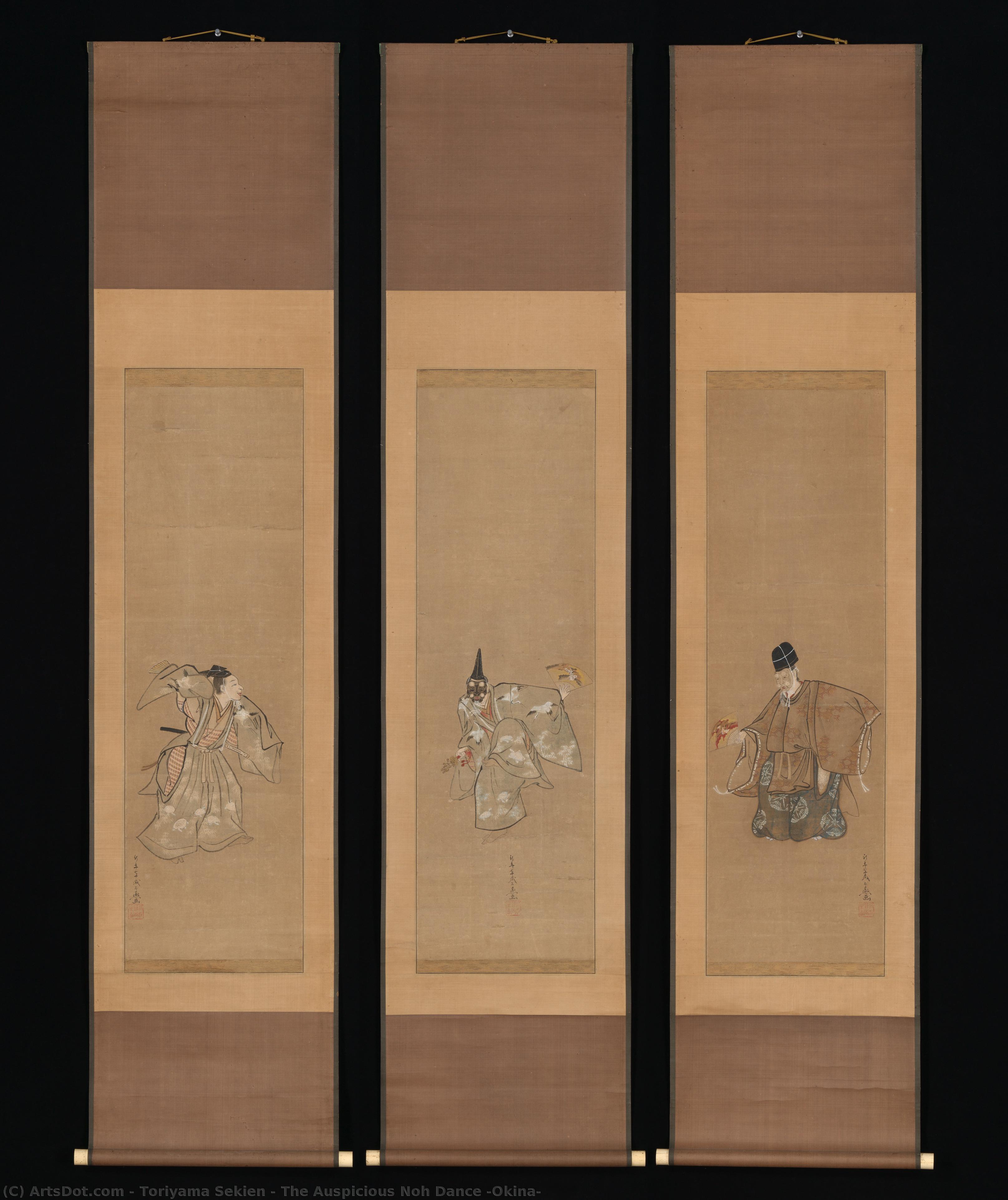 The Auspicious Noh Dance "okina" — Toriyama Sekien
