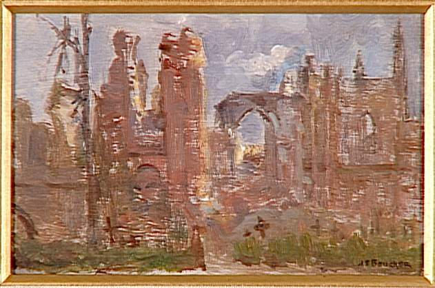 Eglise De Nieuport, En Ruines, Novembre 1915 — Joseph-félix Bouchor