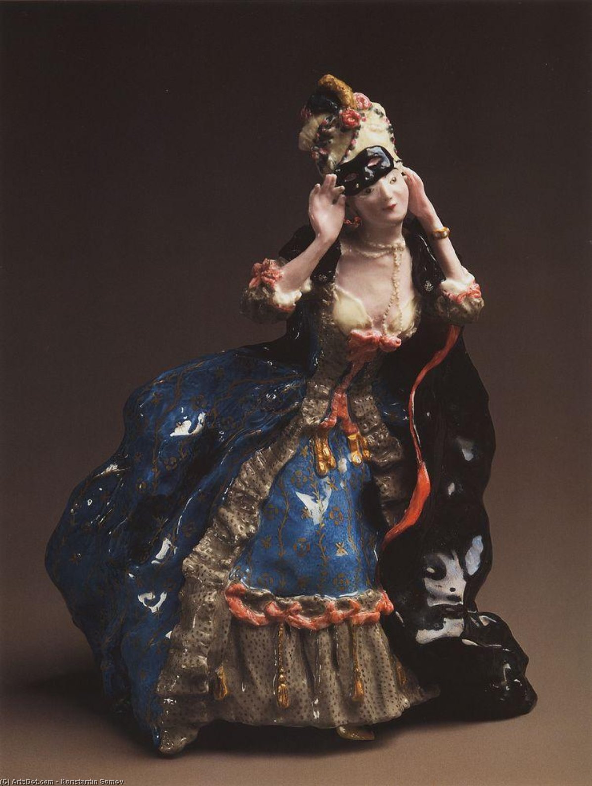 Lady Taking Off A Mask — Konstantin Andreevic Somov